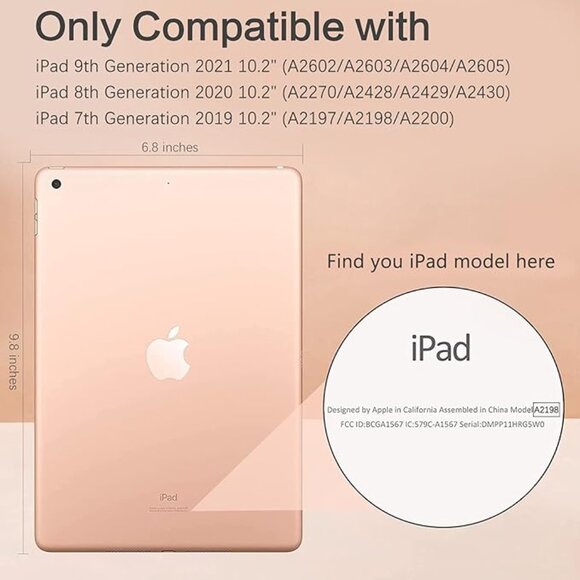 Apple iPad Case 9th 8th 7th Gen Blue Black 
 Stand Pencil Holder Durable - Picture 9 of 13